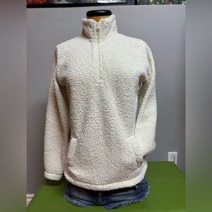 George Cream Sherpa Turtleneck Sweater
